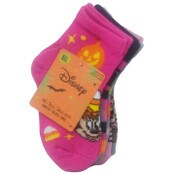 Wholesale - 5pk 12-24m MINNIE MOUSE BOO QTR SOCKS, UPC: 193159212452